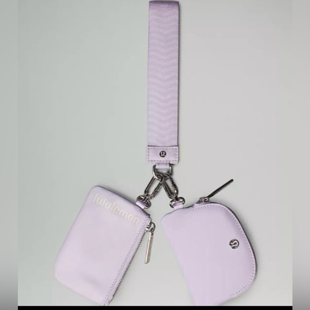 New Lululemon Lavender Color Dual Wristlet Pouch